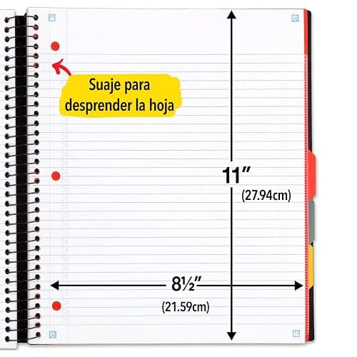 Five Star Advance Spiral Notebook + Study App, 5 Subject, College Ruled Paper, 8-1/2" x 11", 200 Sheets, Spiral Guard, Movable Tabbed Dividers, Seaglass Green (73148) thumbnail 3