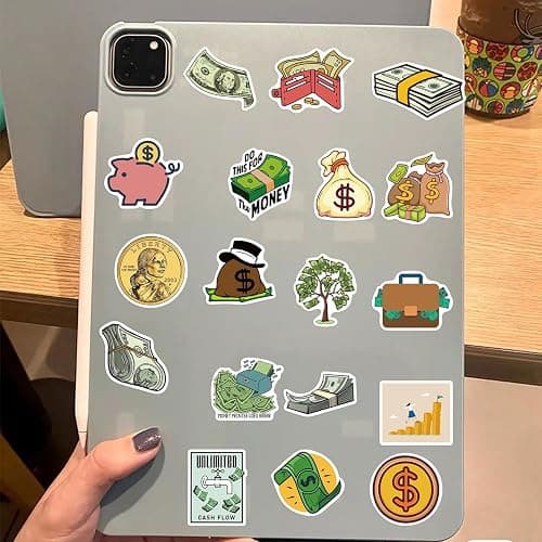 50 PCS Funny Money Stickers for Teen, Vinyl Water Bottles Waterproof Sticker for Laptop Guitar Scrapbook Skateboard Stickers (Coin) thumbnail 2