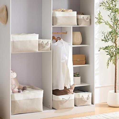 Mangata Small Storage Box, Thickened Fabric Storage Basket with Handles for Shelves Toy (S, 1 Pack) thumbnail 5