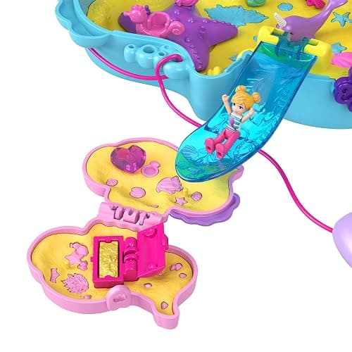 Polly Pocket Dolls & Playset with Pets & 13 Accessories, 2-in-1 Daddy & Me Seahorse Wearable Purse & Animal Toy, Starring Shani (Amazon Exclusive) thumbnail 5