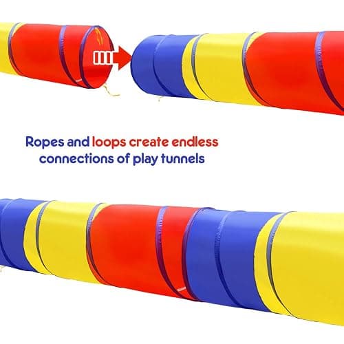 Kids Play Tunnel for Toddlers, Pop Up Crawl Through Tunnel Play Tent for Baby Infant Children or Dog, Kids Tunnel Toys or Gift Indoor & Outdoor (Classic Crawling Tunnel) - Classic Crawling Tunnel thumbnail 4