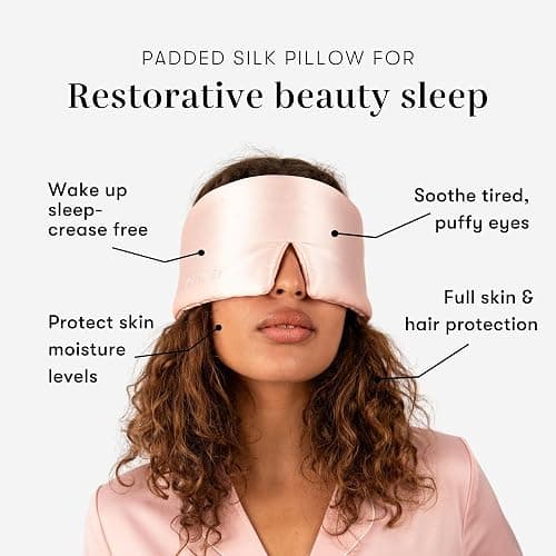 DROWSY Silk Sleep Mask. Face-Hugging, Padded Silk Cocoon for Luxury Sleep in Total Darkness. (Sunset Pink) thumbnail 3