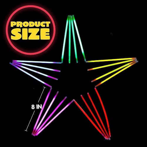 JOYIN Knicklichter Party Set für Kinder,100 Stück Leuchtstäbe, 100 Verbinder, 7 Farben, Neon Knicklichter Ketten Sets für Halloween decoration, Party Deko für Festival Hochzeiten Weihnacht thumbnail 6