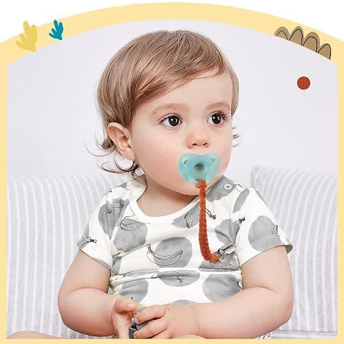 Boukipow Baby Pacifier Clip, 7 Pack Baby Pacifier Holder Leash for Boys and Girls,100% Handmade Braided Design, Universal Fit for All Pacifiers & Teething Toys - Modern Unisex Baby Gift thumbnail 3