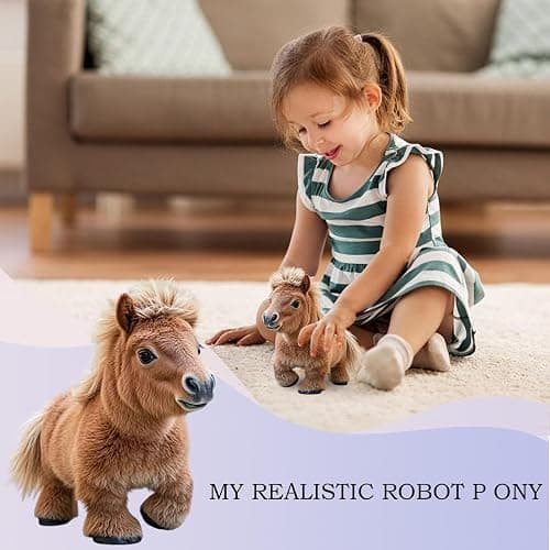 My Realistic Robot Ponys, Interactive Simulation Horse Robot Toy, Walking Toy Electric Interactive Smart Simulation Horse, Cuddly Kids Robots Pet, Soft Robotic Pet for Boys Girls, Birthday thumbnail 3