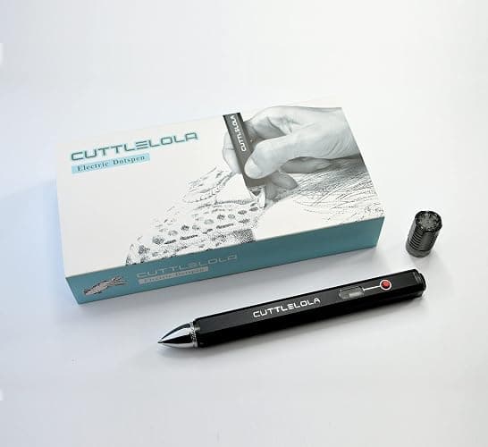 CUTTLELOLA Electric Dotspen II - the Black Knight, rechargeable pen for artists, hobbist, tatooist. Use Electric Pen for managa, sketching, stippling, pen and ink drawing,doodle etc. thumbnail 6