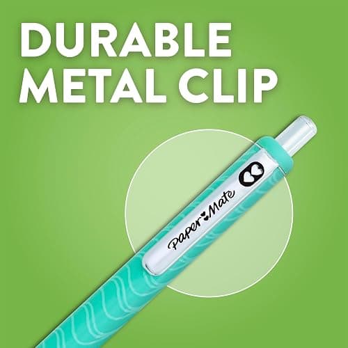 Paper Mate InkJoy Gel Pens, Fashion Barrels, Retractable, Medium Point (0.7mm), Smooth Writing, Black Ink, 6 Count - Trendy Office Supplies thumbnail 4