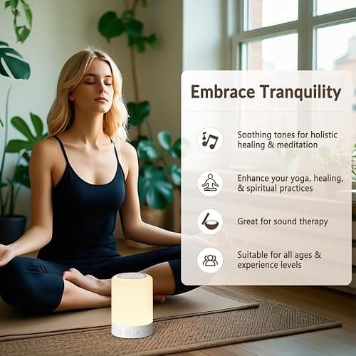 Quietbliss Automatic Tibetan Meditation Bowl- Portable Rechargeable with 9 Tones, NightLight & Voice Timer for Yoga, Sleep,Chakra & Stress Relief thumbnail 4