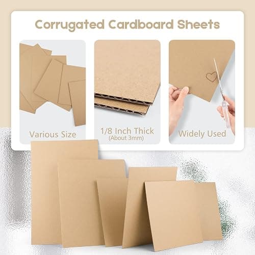 Golden State Art, 10 pack 9x12 Corrugated Cardboard Sheets Cardboard Inserts Flat Cardboard Layer Pads for Packing, Mailing or Art Crafts (1/8" Thick, Brown) thumbnail 3