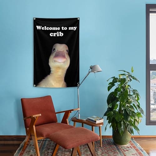 Welcom to My Crib Flag 2x3 Ft Flag with Brass Grommets for Man Cave Teen Boys and Girls College Dorm Room Decor Outdoor Yard Signs Parties thumbnail 4