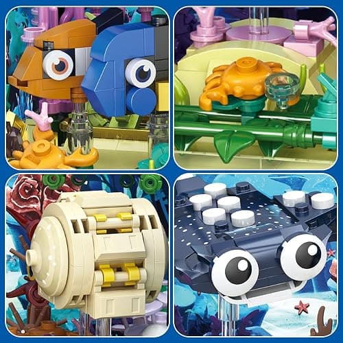 RiceBlock Fish Tank Aquarium Building Sets Holiday Toy, Ocean Theme Construction Toys, Educational STEM Creative Gift for Kids Ages 8-12 Boys and Girls, Ideal Gift for Christmas and New Year，889PCS thumbnail 7