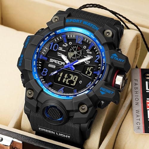 AIMES Men's Watches Sports Outdoor Waterproof Military Watch Date Multi Function Tactics LED Face Alarm Stopwatch for Men thumbnail 4
