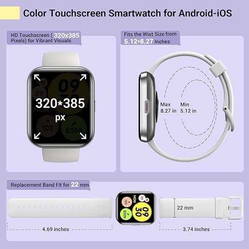 Smartwatch for Women, Compatible with Android & iPhone, 1.8'' Fitness Tracker Watch with Alexa, Call & Notification Alerts, Heart Rate & Sleep Monitor, 120 Sports Modes, Waterproof Watch for Women thumbnail 7