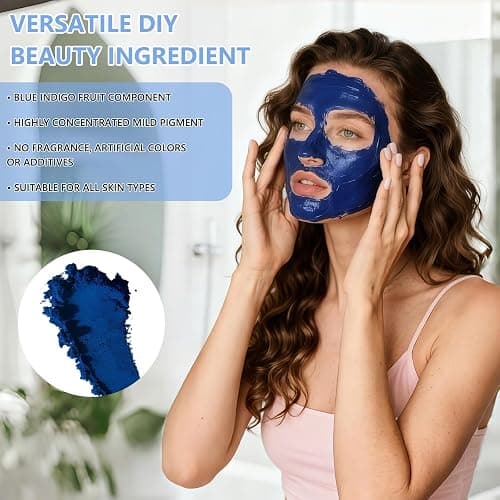 Blue Nila Powder Moroccan, Indigo Powder for Hair & Face Mask, Mild Hydrating Skincare, Exfoliates Makes the Skin Look Radiant for All Skin Types - 100g thumbnail 3