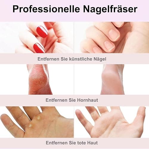 COSLUS Kabellos Tragbar Nagelfräser, 11 in 1 Profi Maniküre und Pediküreset, Nagelfeile für Gelnägel und Acrylnägel, Nagelformen, Entfernen von Hornhaut thumbnail 5