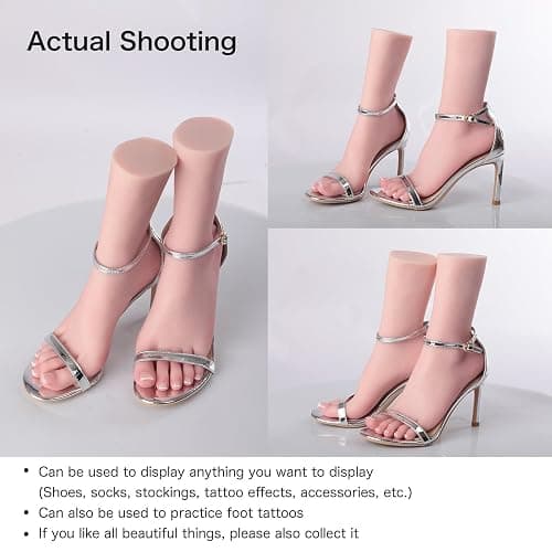 MOTLEYBEAN Realistic Female Feet One-Piece Molding No Edge Lines Soft Silicone Feet Mannequin Not TPE for Jewelry Display Tattoo Practice Art Collection (Right Foot-Ivory) thumbnail 4