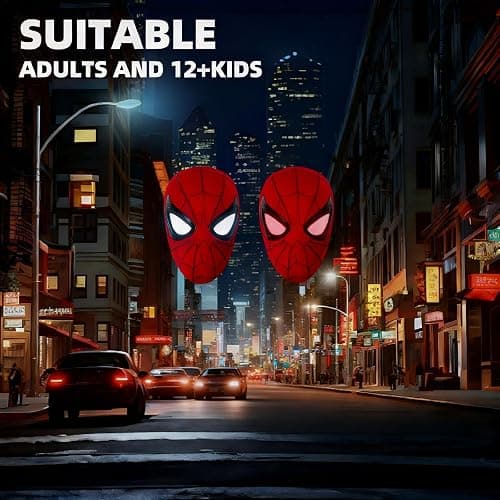 Shampoer Spider Superhero Dynamic Mask - Remote LED Light & Moving Mech Eyes for Immersive Hero Experience, Nice Choice for Superhero Fans thumbnail 7