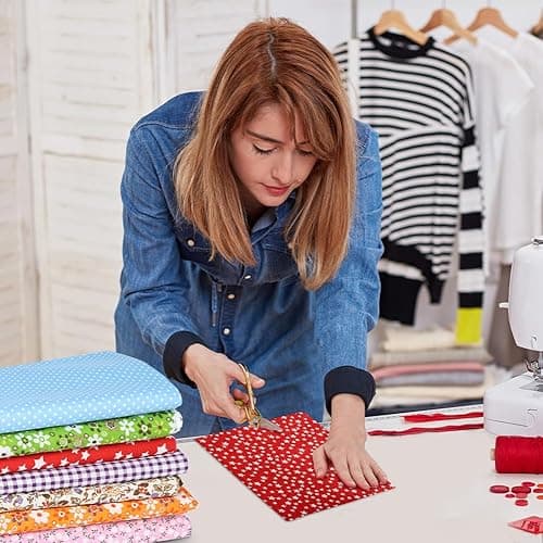 Aucuu 7er Set Baumwollstoff Paket, 50 x 50cm Stoffe zum Nähen, Patchwork Stoffe, Patchwork zum Quilten, Stücke Paket zum Quilten, DIY Basteln Handwerken, Puppenkleidung thumbnail 8