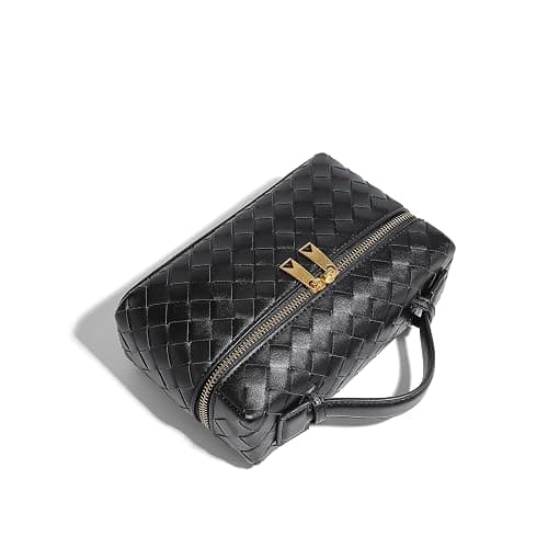 Trendy Woven Crossbody Purse Bag for Women Cute Shoulder Bag Square Box Bags Mini PU Leather Top Handle Purses Handbag thumbnail 4