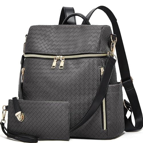 Makes Backpack Purse for Women PU Leather Travel Satchel Handbag Convertible Design Bag with Purse 2 Piece - Image 1