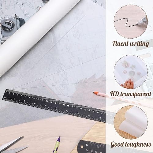 Tracing Paper Roll 17in x 25yd, White Trace Paper Pattern Paper Translucent Tracing Paper for Sewing, Drawing, Sketch, Gift Wrapping thumbnail 3