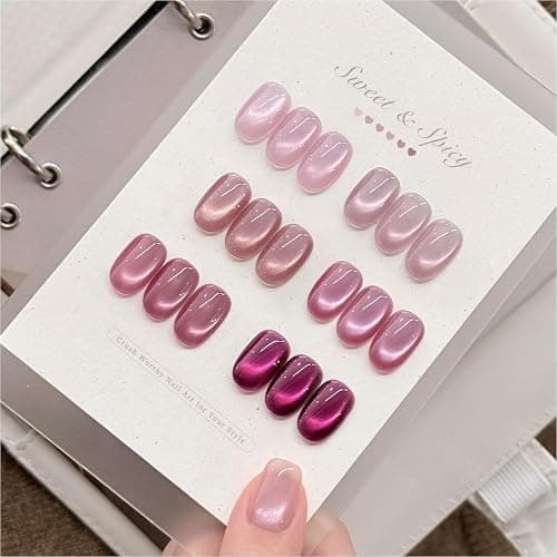 GAOY Pink Cat Eye Gel Nail Polish Set with Magnet 6 Colors, Holography for Valentine's Date Night Nails, Sweet & Spicy DIY Manicure thumbnail 7