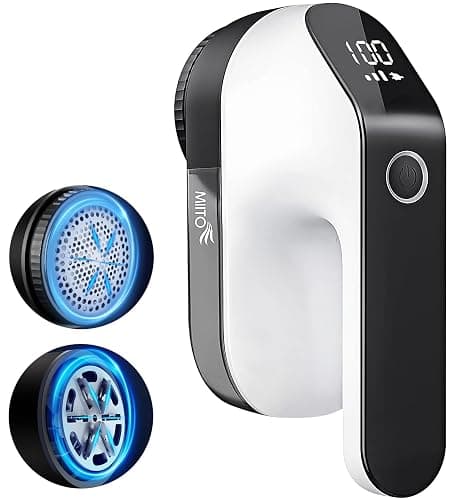 Fabric Shaver, Fuzz Remover, Rechargeable Lint Remover, LED Digital Display Sweater Shaver with 3-Speeds and 6-Leaf Blades, Effectively Quickly Remove Fuzz, Pills for Clothes Sweater Couch Blanket… | Rechargeable & cordless, 3 speeds for all fabrics, LED display, 6-leaf blade, Ideal for sweaters, sofas, blankets. - Image 1