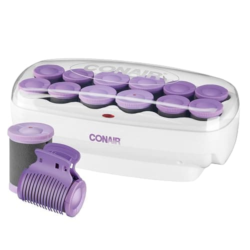 Conair Hot Rollers for Long, Medium & Short Hair, 12 Ceramic Flocked 1½-Inch and 1¾-Inch Heated Hair Rollers with Clips, Hot Curlers for Women, Volume & Curls, Amazon Exclusive - Image 1