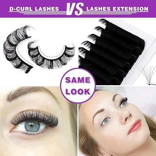 10Pairs 3D Russian Strip Lashes - DD Curl Lash Strips, Mink Eyelashes - Fluffy, Wispy & Natural Look thumbnail 4