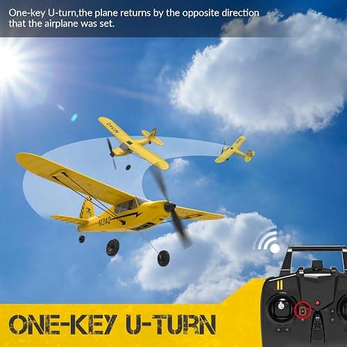 volantexrc RC Plane Trainer Sport Cub 3CH Remote Control Airplane with Prop Saver, 6-Axis Gyro Stabilizer & 3 Modes to Fly, Radio Controlled Aircraft RTF for Beginners and Adults (400mm,Yellow) thumbnail 3