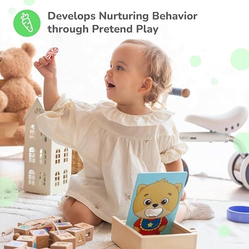 Bimi Boo Wooden Feeding Toy - Montessori Scooping & Fine Motor Toy for Toddlers 1-4 | Speech Therapy & Occupational Therapy Pretend Play Food Set | 27 Foods, Spoon & Bowl thumbnail 8