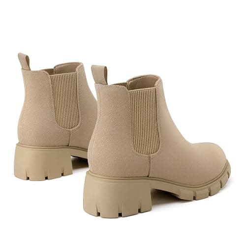 Athlefit Girls Ankle Boots Kids Comfortable Slip on Lug Sole Chelsea Booties for Toddler Little Kid Big Kids thumbnail 5