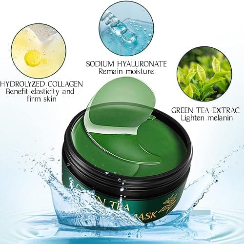 Tiepetly Under Eye Masks, Collagen Eye Mask, Green Tea Eye Patches for Puffy Eyes 60 pcs, Under Eye Patches for Dark Circles and Puffiness, Hydrating Eye Mask Skincare, Eye Gel Pads for Eye thumbnail 2