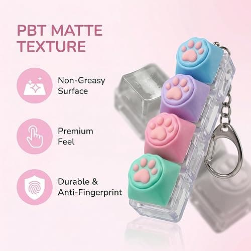 yuyingji Keyboard Fidget Keychain Set - Creamy Mini Keycap Clicker with Mechanical Feel, Sensory Stress Relief for Adults & Teens, Office Desk Gift Set thumbnail 3