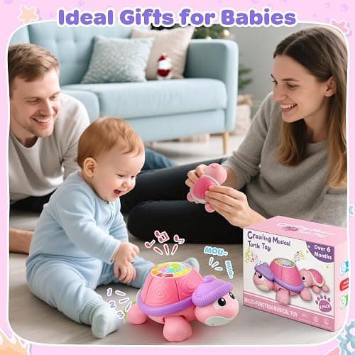 Baby Toys 6-12 Months, Musical Turtle Crawling Infant Toys for Tummy Time, Early Learning Educational Toys for 7 8 9 10 11 Months, Ideal Christmas Birthday Gifts for Boys & Girls Age 1 Years Old thumbnail 7