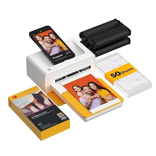 KODAK Dock Plus 4x6 Photo Printer, Smartphone Docking, 4PASS, 50 Sheets | Bluetooth, iPhone & Android Smartphone Compatible, Charge While Printing, Water, Fingerprint and Fade Resistant - Image 1
