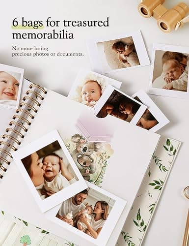 First 5 Year Keepsake Baby Memory Book for Girls and Boys, A Milestone Baby Books for Baby Shower, Gender Neutral Baby Items Baby Photo Albums, Baby Gifts for Gender Reveal, 4 Flying Butterfly thumbnail 6