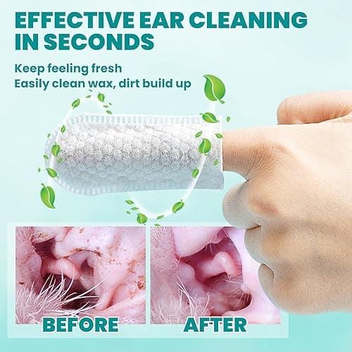 MEDUWEDU Ear Cleaner Finger Wipes 60 Counts, Dog Ear Cleaner, Grooming Kit Care for Dogs and Cats, Soft & Easy Otic Cleaning Pads, Remove Wax, Dirt & Stop Smelly, Itchy, Non-Irritating, Coconut Scent - Coconut - 1.5" 60pcs thumbnail 4