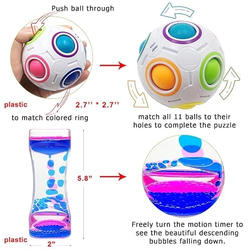 Scientoy Fidget Toy Set, 35 Pcs Sensory Toy for ADD, OCD, Autistic Children, Adults, Anxiety Autism to Stress Relief and Anti Anxiety with Motion Timer, Perfect for Classroom Reward with Gift Box thumbnail 3
