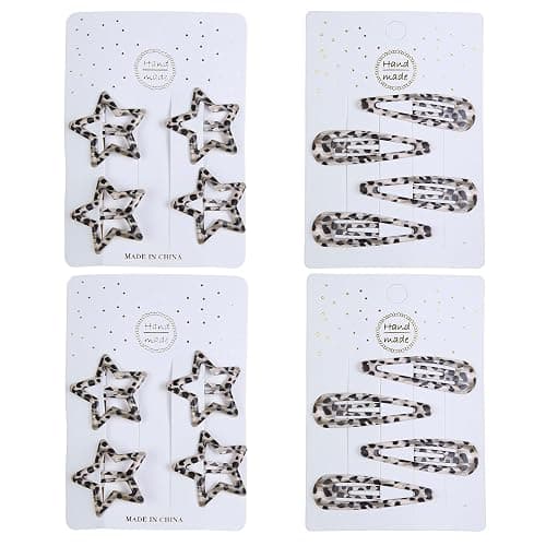 Metal Snap Hair Clips,8 Pairs Hair Barrettes for Women - Star & Water Drop Hair Barrettes, Non-Slip Y2K Accessories for Thin Thick Hair,Vanilla Dot thumbnail 2