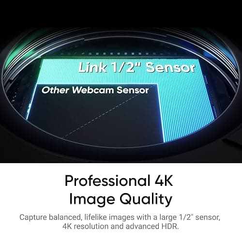 Insta360 Link 2 - PTZ 4K Webcam for PC/Mac, 1/2" Sensor, AI Tracking, HDR, AI Noise-Canceling Mic, Gesture Control for Streaming, Video Calls, Gaming, Works with Zoom, Teams, Twitch & More thumbnail 2