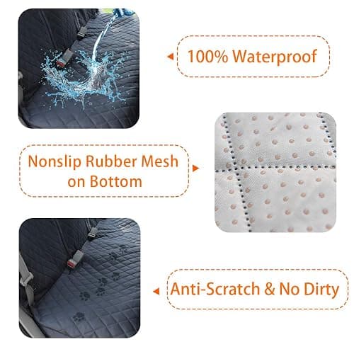 Honest Dog Car Seat Covers, Dog seat Cover with Side Flap for Cars, Trucks, and Suv's - Waterproof & Nonslip Pet Seat Cover for Backseat thumbnail 2
