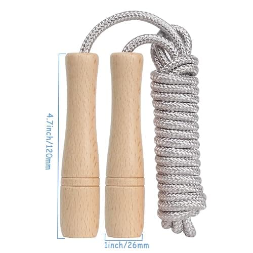 Skipping Rope for Kids, 2.6M Adjustable Children Jump Rope with Wooden Handle, Child Jumping Rope for Girls and Boys thumbnail 3