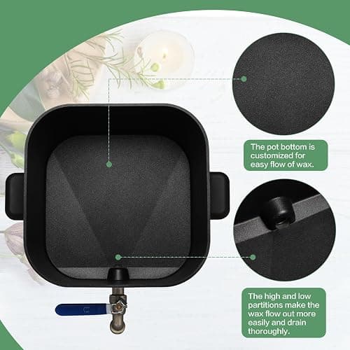 Electric Wax Melter Pot for Candle&Soap Making-Large 7Qts Capacity, Digital Temperature Panel with Spout, Non-Stick, V Bottom for Easy Pour&Clean thumbnail 3