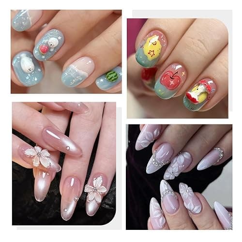 Fcozpjk Solid Builder Gel Kit, 2PCS Clear and White 3D Sculpting Gel Non-Sticky Hand Carving Gels with Silicone Pen Hard Gels for Nails Molding 3D Flowers Nail Design Manicure Salon Supplies thumbnail 7