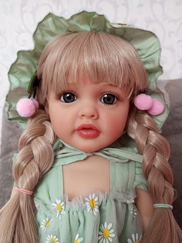 KOKOMANDY Reborn Baby Dolls Girl 22 Inch Silicone Full Body That Look Real Life Reborn Newborn Baby Doll Realistic Washable Babies with Long Blonde Hair Anatomically Correct Doll Toys for Age 6+ thumbnail 4