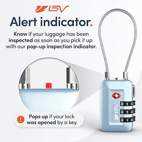 BV TSA Approved Locks, no Key to Lose. Luggage Locks TSA Approved for School, Gym, Suitcase, Baggage and More. TSA Locks for Luggage & Backpack, Luggage Lock, Travel Lock, TSA Lock, Suitcase Locks - Black 4 Pack thumbnail 4