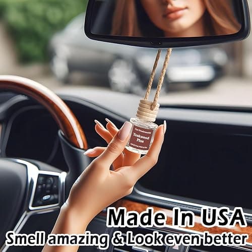 C Classy Car Air Freshener Hanging 2 Pack, Mahogany Teakwood Essential Oil Diffuser for Cars, Cute Car Accessories, Long-Lasting Fragrance, C ar Air Fresheners for Women & Men Gift, Made in USA thumbnail 4