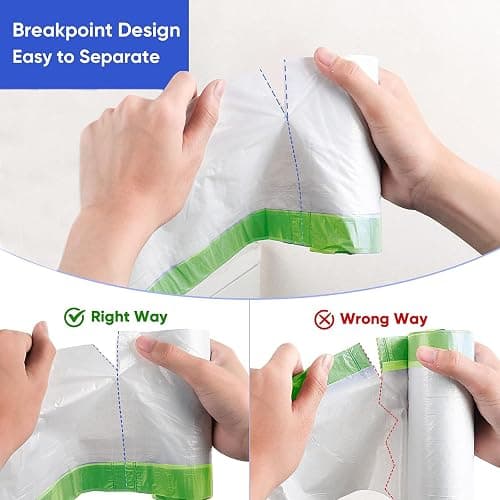 150 Count 4 Gallon Trash Bags - Drawstring small trash Bags 1.1mil Thick for Bathroom, Kitchen, Bedroom, Office Toilet Home (White-pink, 150Counts) thumbnail 6