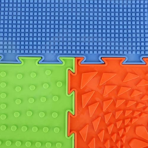 7pcs Sensory Floor Mats, Fun Rainbow Set of Sensory Mat Assorted Pattern Sensory Play Mats for Floor Massage Mat for Kids Orthopedic Floor Mat Puzzle Floor Mats for Kids (Rainbow Colors) thumbnail 4
